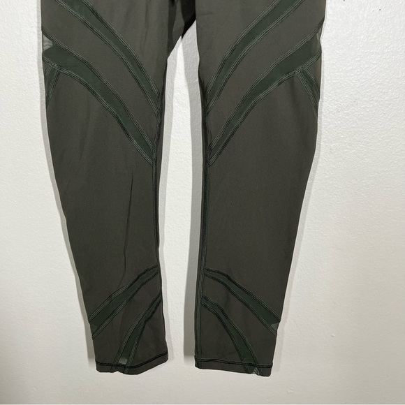 Lululemon Wunder Womens Under High-Rise Crop 21" Mesh Dark Olive Green Size 2 - Picture 3 of 7
